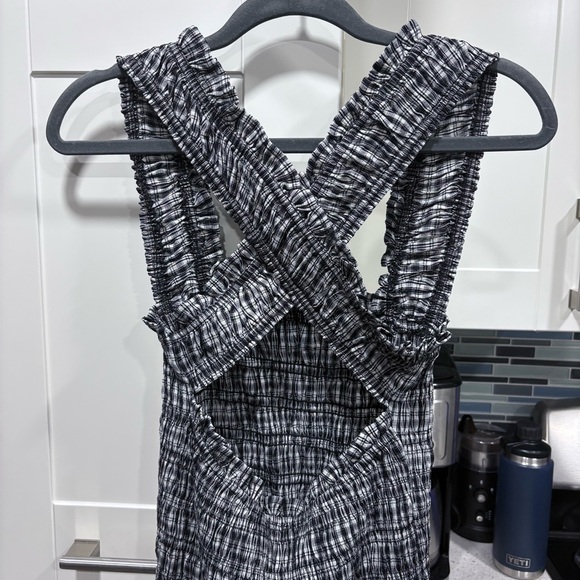 Beige Botany smocked gingham midi dress - Picture 4 of 6